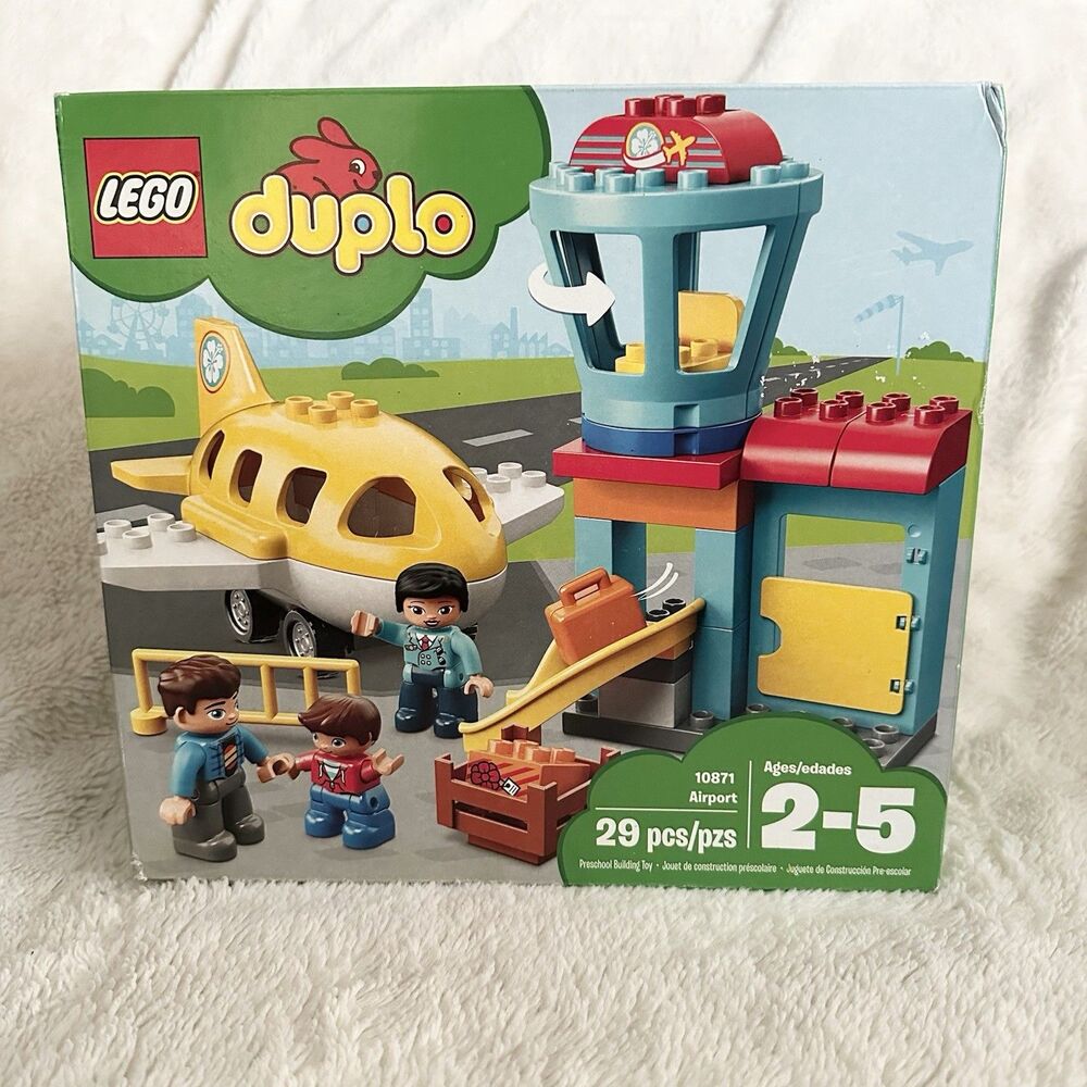 Sealed Lego Duplo 10871 Airport Building Block Toy Ages 2-5 In Box Retired Set